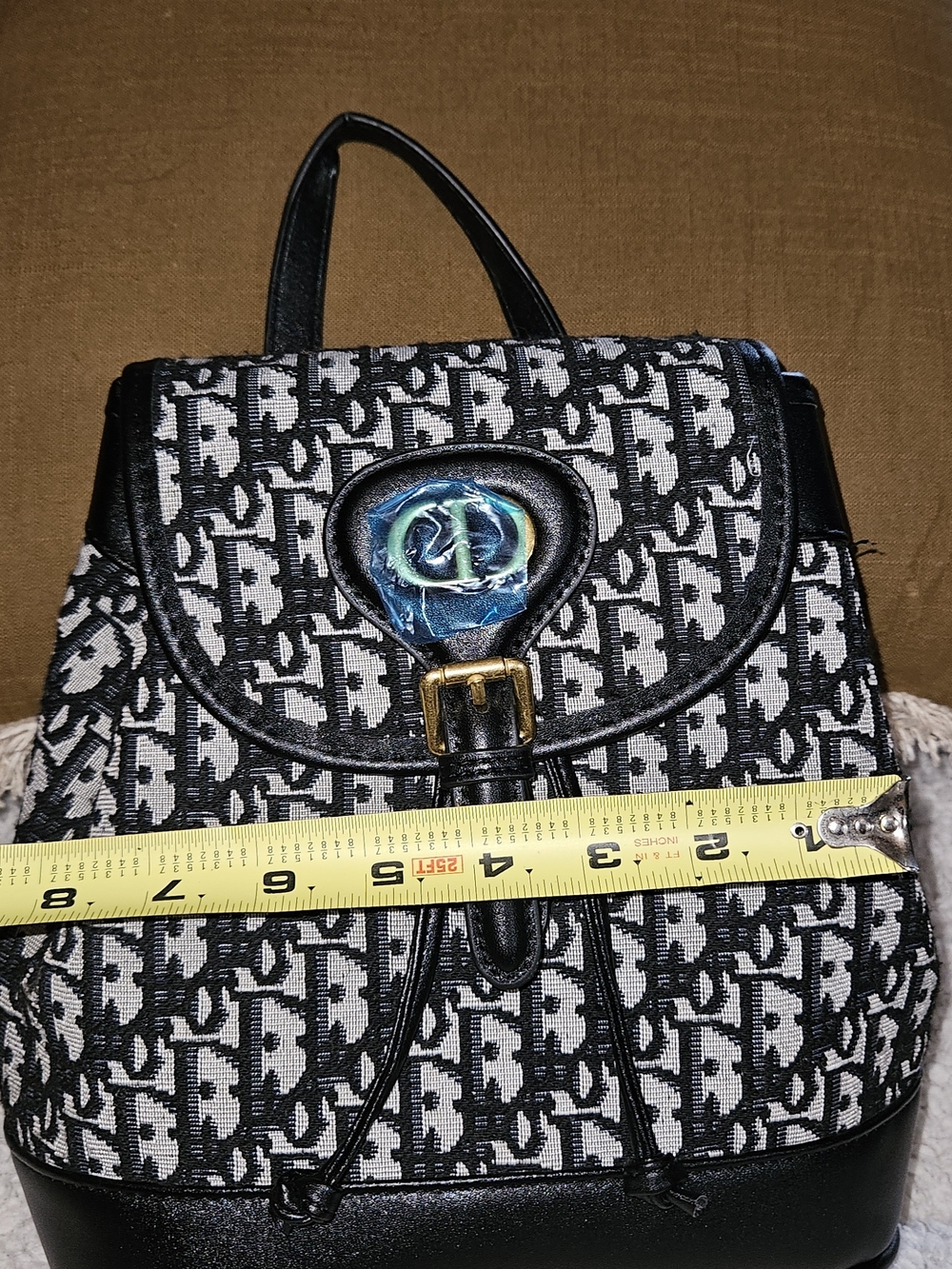 Accessorize Black & White Monogram Backpack - Picture 6 of 15